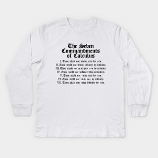 The Seven Commandments of Calculus (Black) Kids Long Sleeve T-Shirt